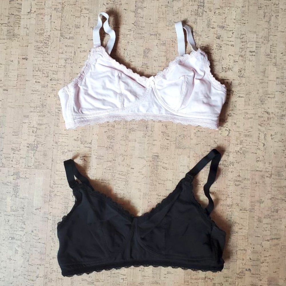 Lot 2 Cotton Wireless Nursing Bras 36D